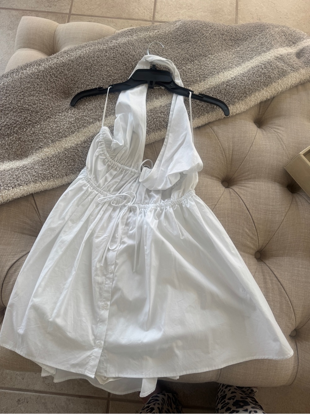 Zara White Halter Mini Dress